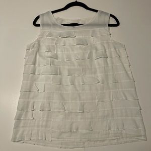 Causal White Ruffle Top